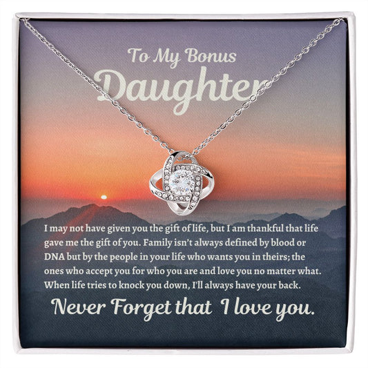 To my Bonus Daughter---Love Knot Necklace