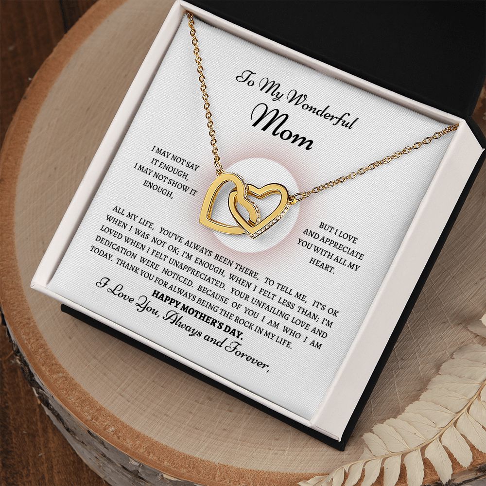 To my Wonderful Mom---Interlocking Hearts Necklace