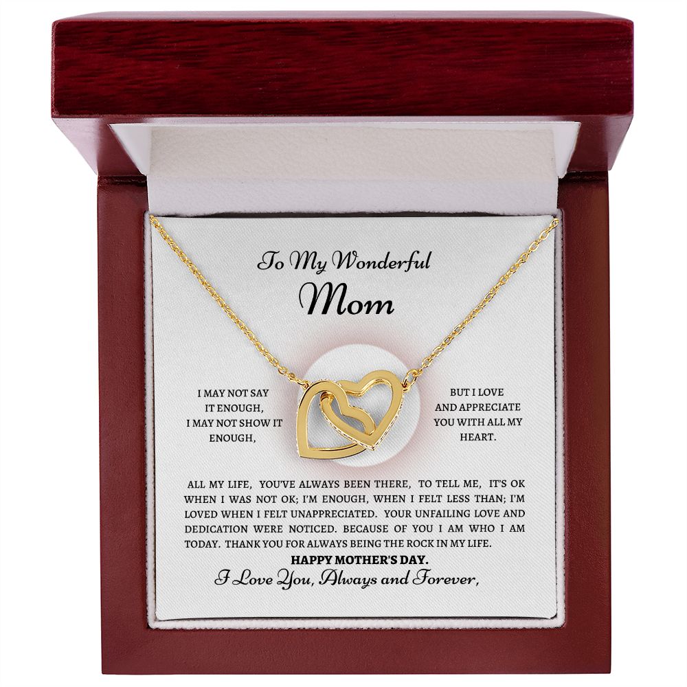 To my Wonderful Mom---Interlocking Hearts Necklace