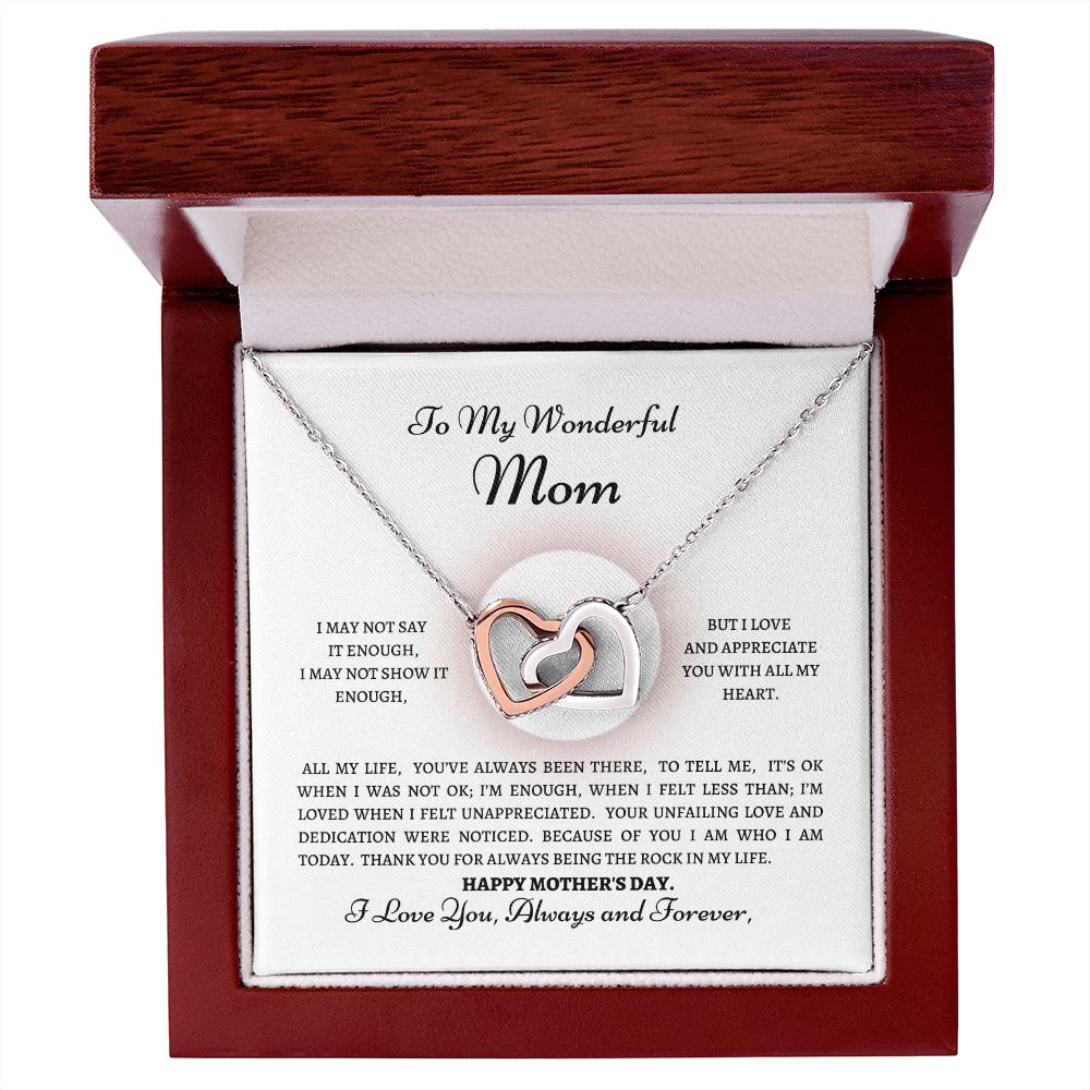 To my Wonderful Mom---Interlocking Hearts Necklace