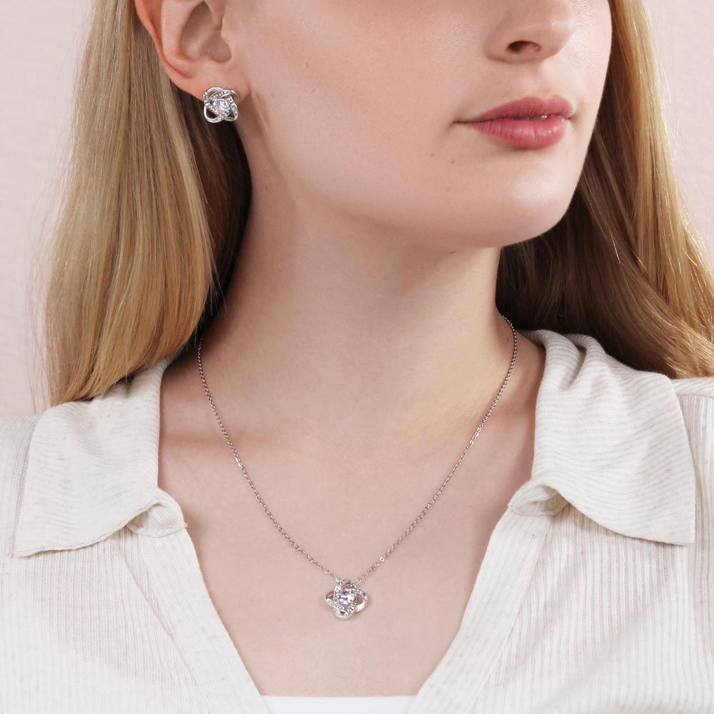 Love Knott Earrings and Necklace set--To my SOULMATE