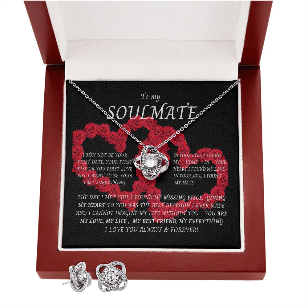 Love Knott Earrings and Necklace set--To my SOULMATE