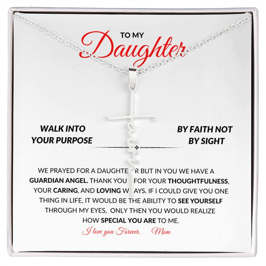 To my Daughter Faith Cross Necklace