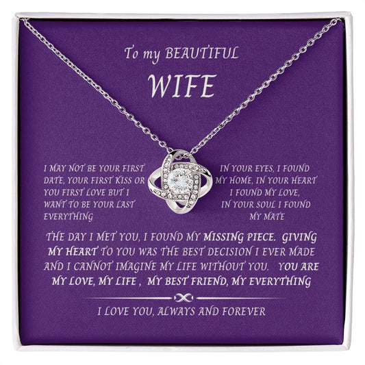 Love Knot Necklace---To my Amazing Wife