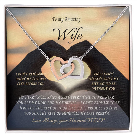 Interlocking Heart Necklace---To my Amazing Wife