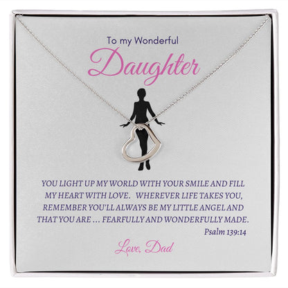 Delicate Heart Necklace--To my wonderful Daughter from Dad