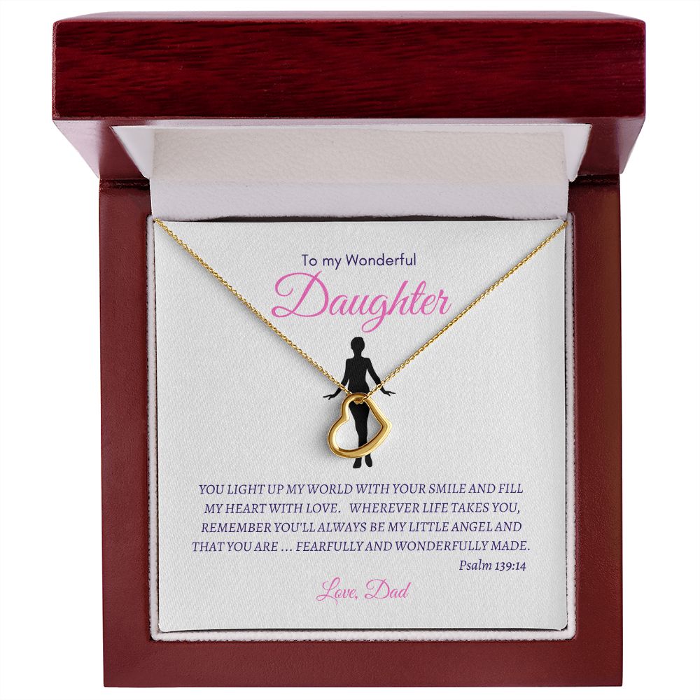 Delicate Heart Necklace--To my wonderful Daughter from Dad