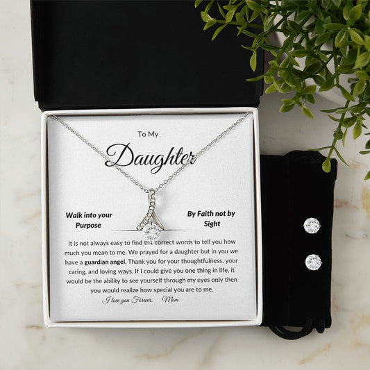 To my Daughter Alluring Beauty Necklace and Earrings set