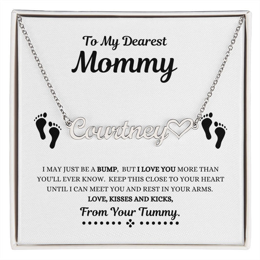 To my Dearest Mommy---Name Necklace w/ Heart